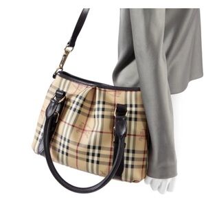 Burberry Checkered Beige and Black Shoulder Bag